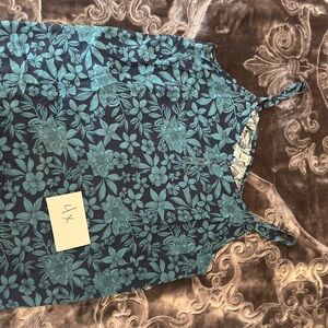 Floral Blue Sleeveless Top